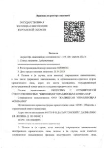 выписка из реестра лицензий
